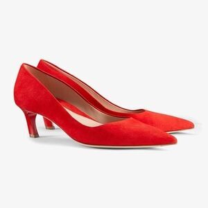 M.M. Lafleur The Lillian Pump - Italian Suede Red Heels Women’s EU 40 US 9/9.5